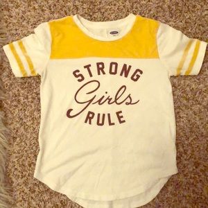 A good brand type quality shirt. Words are maroon